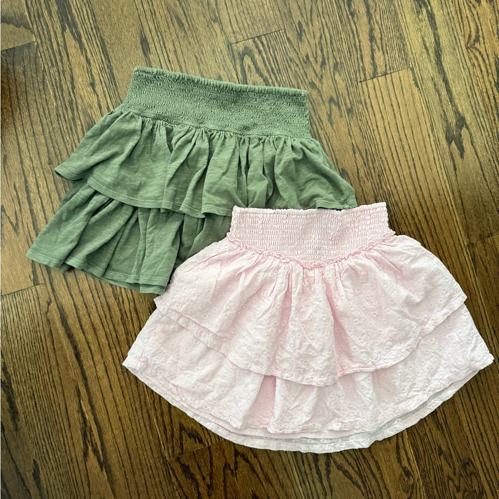 Aerie Green and Pink Mini Skirt Duo